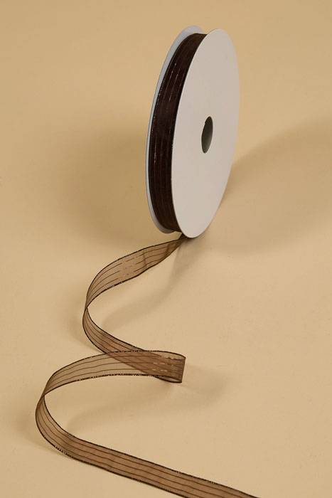 5/8" X 50yds Harmony Sheer Ribbon Brown
