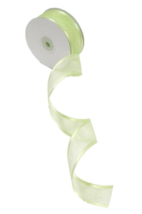 Wired Sheer Ribbon W/satin Edge Mint 