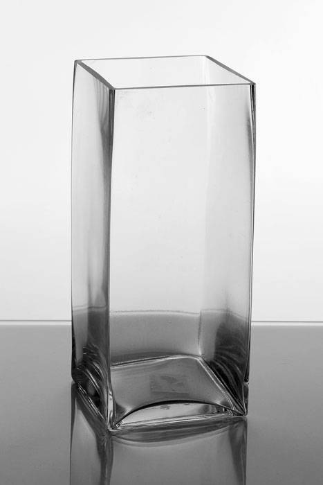 5" X 5" X 12" Square Glass Vase Clear