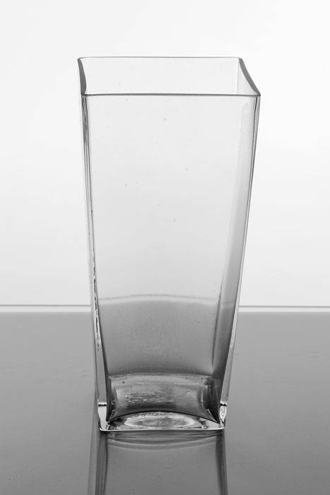 4" X 5" X 10" Tapered Square Glass Vase Clear