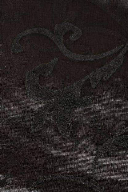 54" X 3yds Sheer/flocked Damask Sheet Black