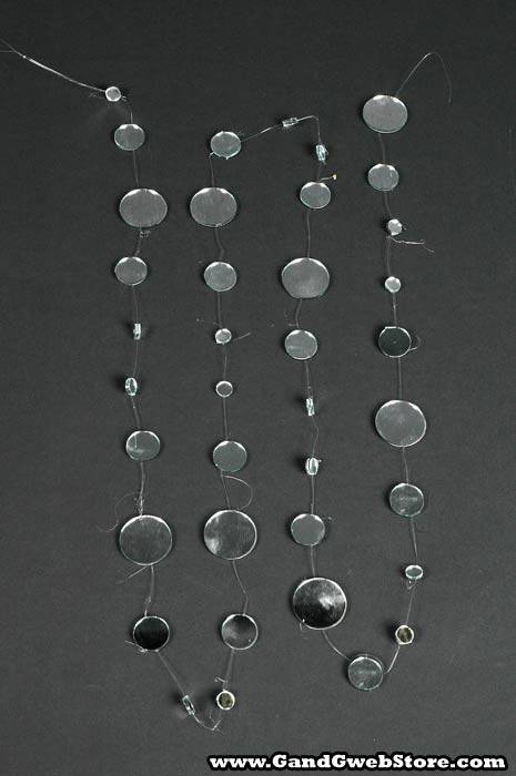 6ft 1/2/3cm Round Mirror Garland Silver