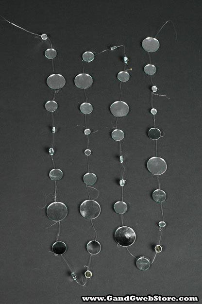 6ft 1/2/3cm Round Mirror Garland Silver