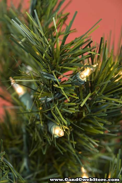 24" Lit Oregon Pine Tree W/50 Lights Green