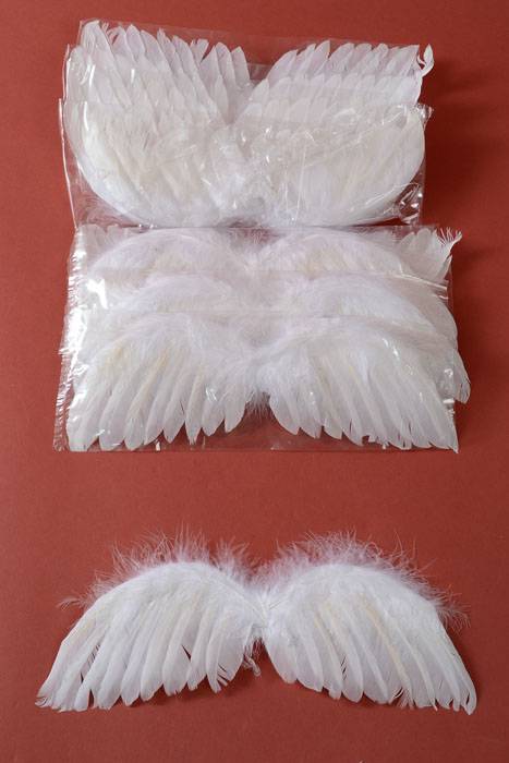11&quot; X 3.5&quot; Angel Wings White Pkg/12
