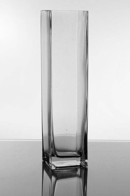 3" X 3" X 12" Square Glass Vase Clear
