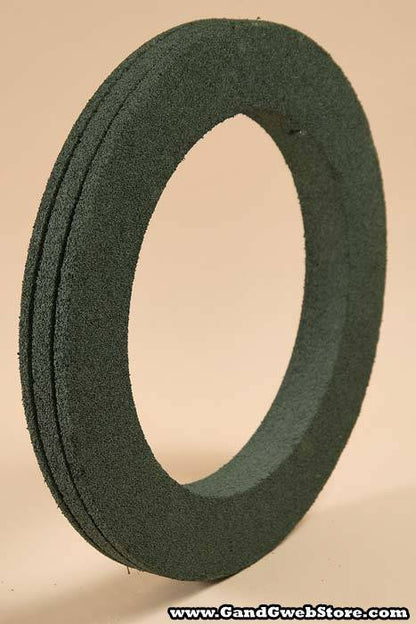 16&quot; Styrofoam Flat Wreath Green