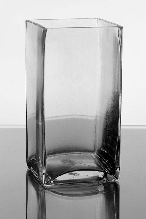 3" X 3" X 6" Square Glass Vase Clear