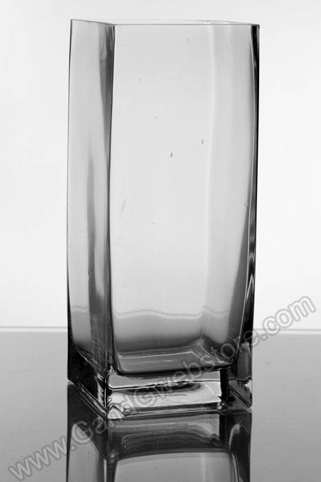 4" X 4" X 10" Square Glass Vase Clear