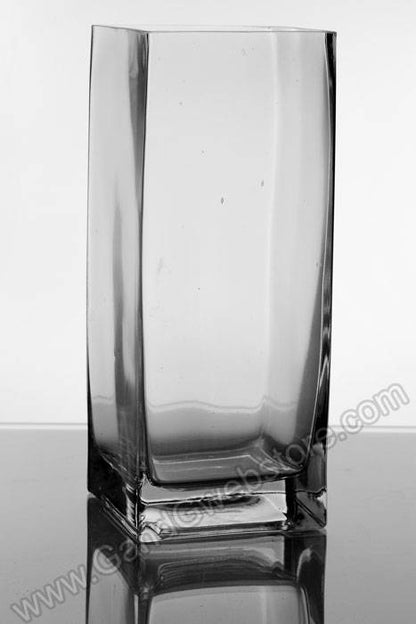 4" X 4" X 10" Square Glass Vase Clear