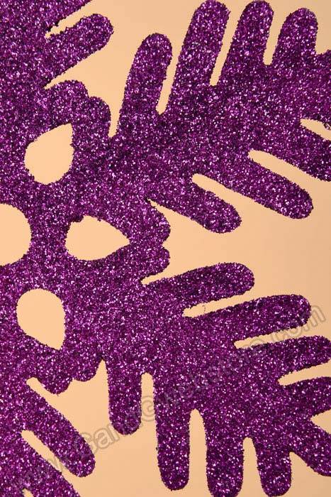 6" Glitter Snow Flake Ornament Purple Pkg/12