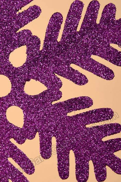 6" Glitter Snow Flake Ornament Purple Pkg/12