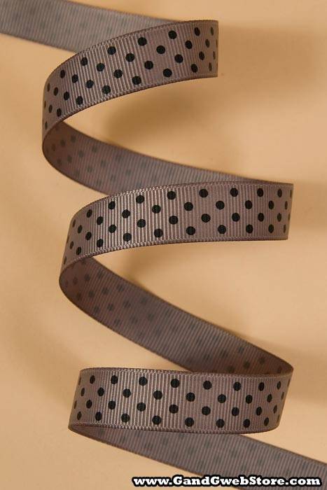 5/8" X 17yds Grosgrain Metal Grey 