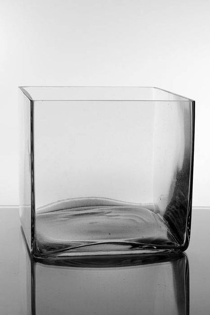 8" X 8" X 8" Cube Glass Vase Clear