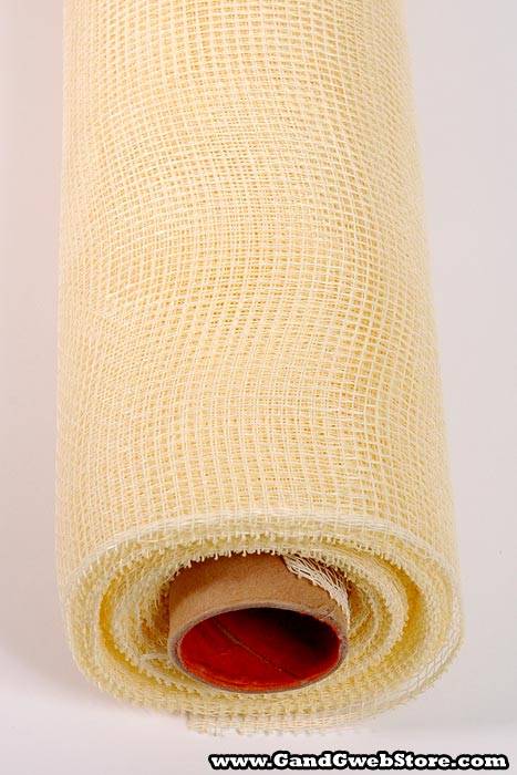 21" X 10yds Floral Mesh Cream White