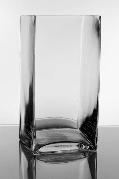 5" X 5" X 10" Square Glass Vase Clear