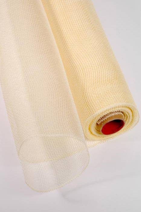 21" X 10yds Floral Mesh Cream White