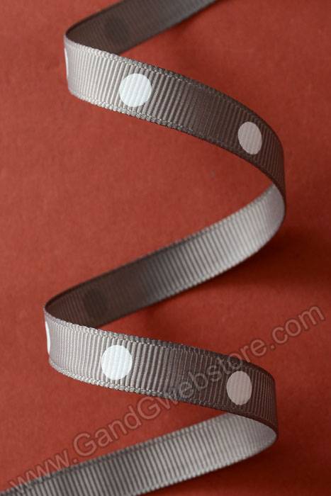 3/8" X 17yds Grosgrain Grey 