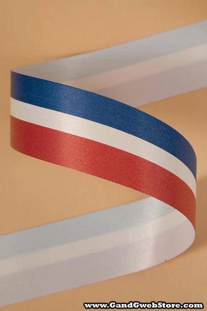 1 7/16" X 50yds Tri-color Ribbon Red/white/blue