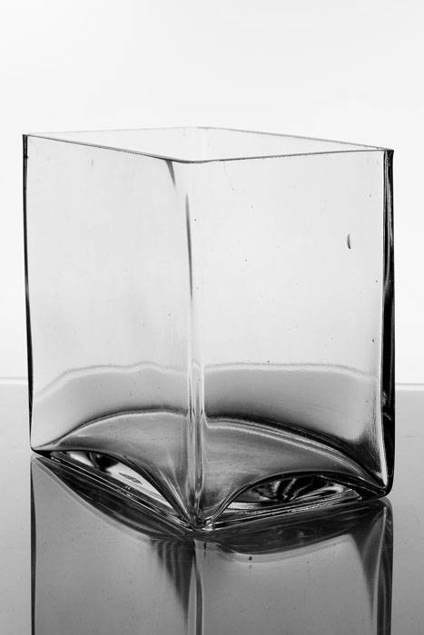 4" X 6" X 6" Rectangular Glass Vase Clear
