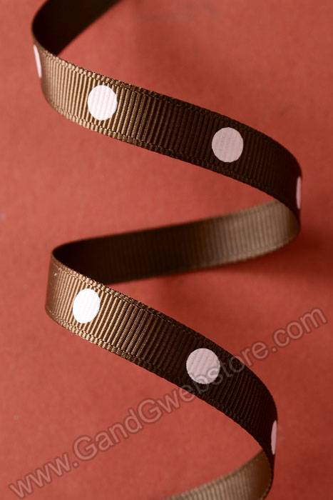 3/8" X 17yds Grosgrain Brown 