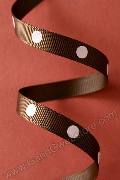 3/8" X 17yds Grosgrain Brown 