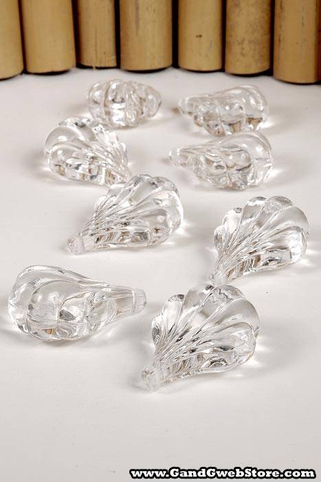 50mm Sea Shell Hanging Ornament Clear Pkg/8