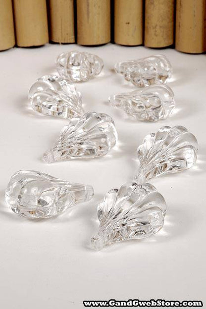 50mm Sea Shell Hanging Ornament Clear Pkg/8