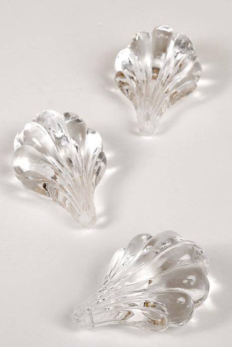 50mm Sea Shell Hanging Ornament Clear Pkg/8