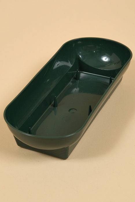 10.5&quot; X 4.25 X 2&quot; Double Utility Bowl Green Pkg/12