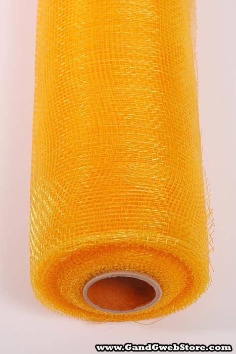 21" X 10yds Floral Mesh Golden Gold