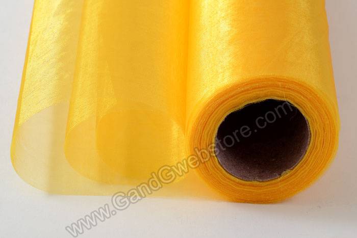 14" X 25yds Organza Yellow Gold