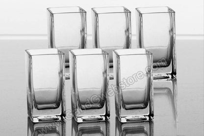 1.75" X 1.75" X 4" Square Glass Vase Pkg/6