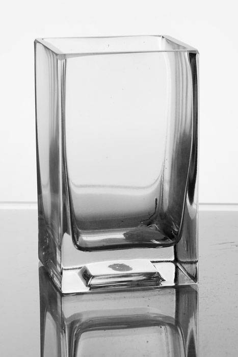 2.5&quot; X 2.5&quot; X 4&quot; Square Glass Vase Clear