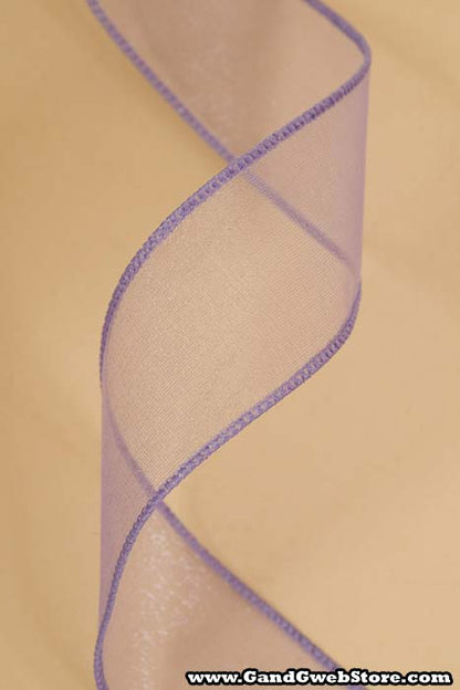 1.5" X 50yds Wired Sheer Spring Ribbon Lavender 