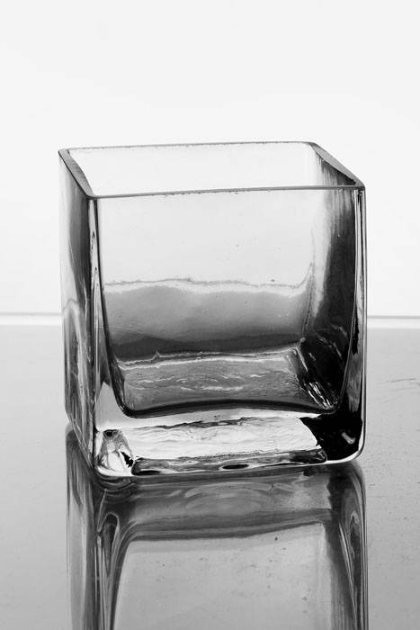 3" X 3" X 3" Cube Glass Vase Clear