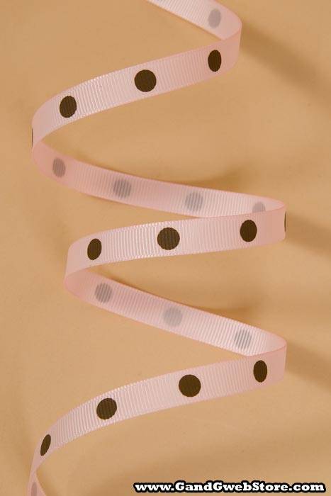 3/8" X 17yds Grosgrain Light Pink/turftan 