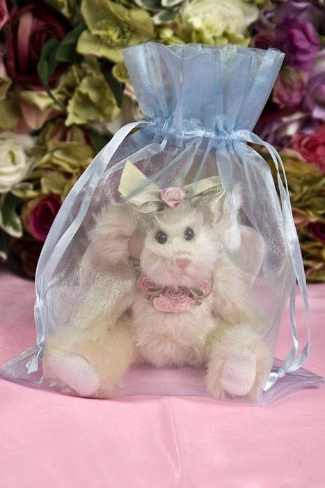 8" X 10" Organza Bag Light Blue Pkg/12