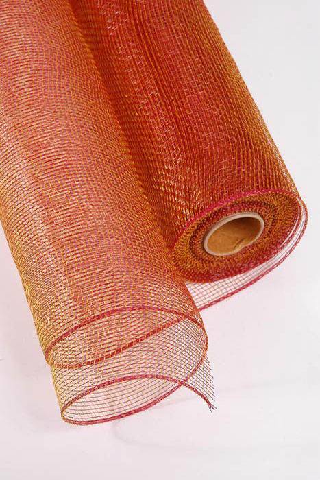 21" X 10yds Floral Mesh Golden Burgundy