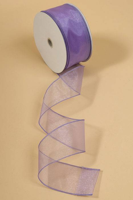 2.5" X 50yds Wired Sheer Spring Ribbon Lavender 