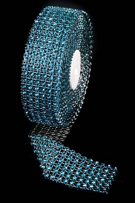 1.5" X 5yds Diamond Wrap Turquoise