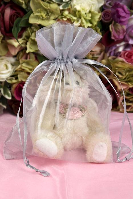 8" X 10" Organza Bag Silver Pkg/12