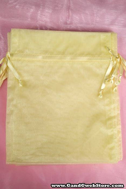8" X 10" Organza Bag Yellow Pkg/12