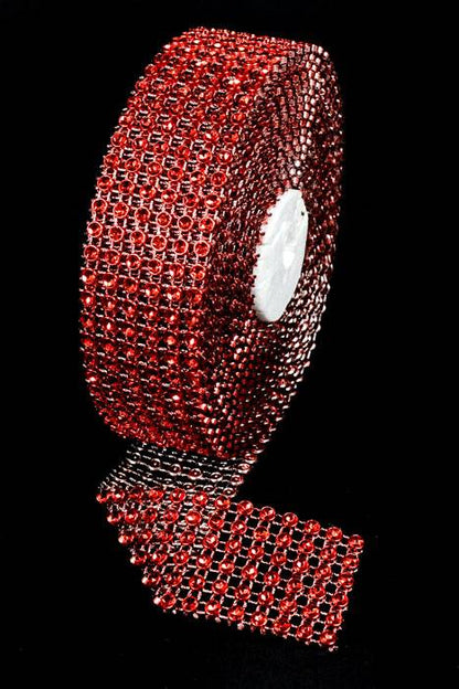 1.5" X 5yds Diamond Wrap Red