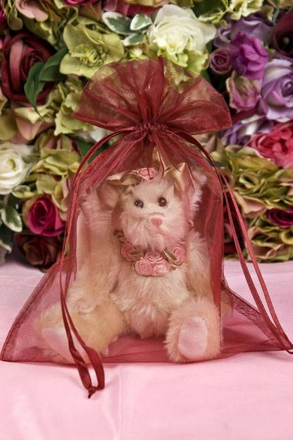 8" X 10" Organza Bag Burgundy Pkg/12