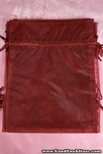8" X 10" Organza Bag Burgundy Pkg/12