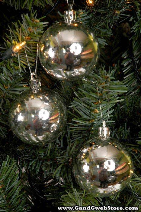 80mm Shiny Plastic Ball Silver Bx/6