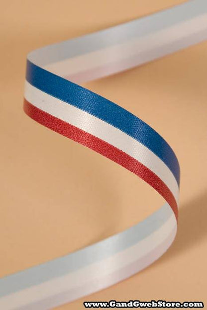 5/8" X 50yds Tri-color Ribbon Red/wh/blue