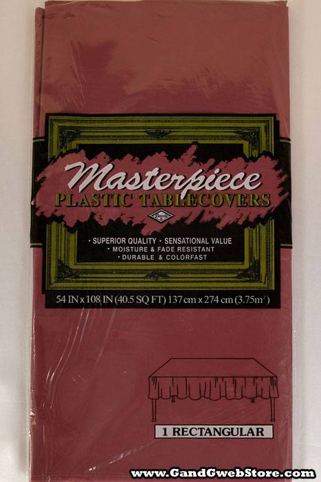 Rectangular/round Plastic Table Cover Burgundy