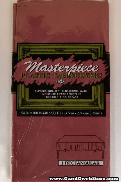 Rectangular/round Plastic Table Cover Burgundy